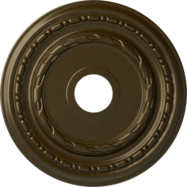 Ekena Millwork Dublin Ceiling Medallion (Fits Canopies up to 5 1/8"), 17 7/8"OD x 3 5/8"ID x 1 1/4"P, Brass CM17DUBRS - main